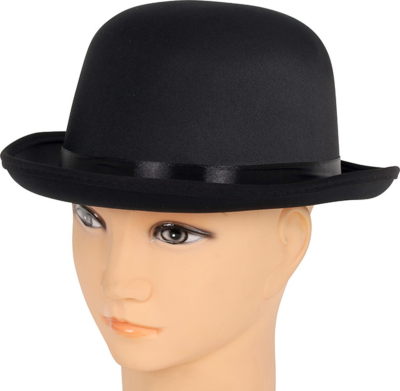 Bowler-hat satin, sort