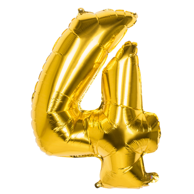 Tal ballon 4 guld 86 cm