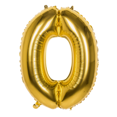 Tal ballon 0 guld 86 cm