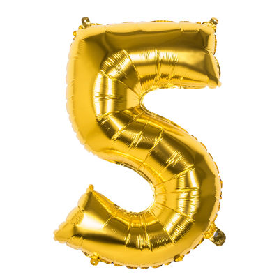 Tal ballon 5 guld 86 cm