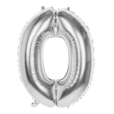 Tal ballon 0 sølv 86 cm