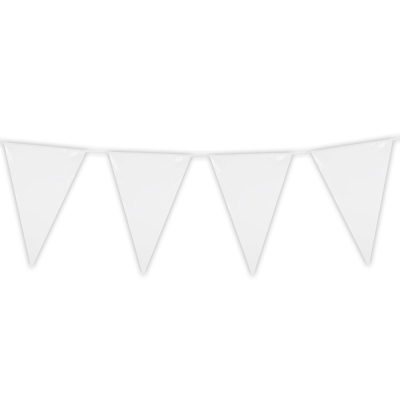Flagguirlande hvid 10 m