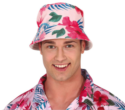 Bøllehat Hawaii lyserød