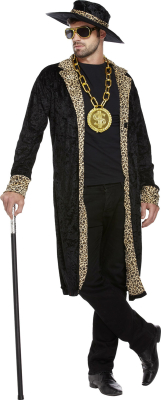 Pimp kostume sort med leopard