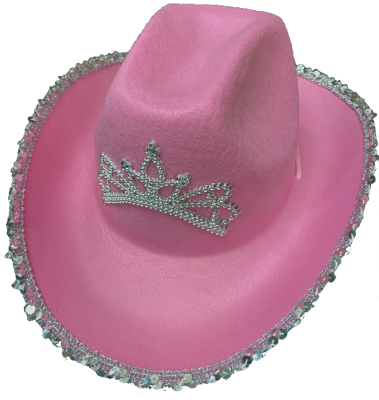 pink cowboyhat med diadem