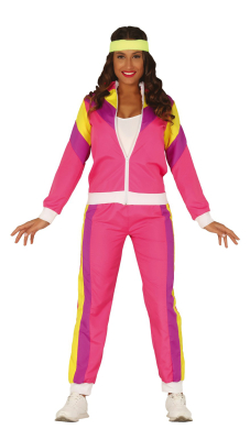 Joggingsæt 80er pink, M