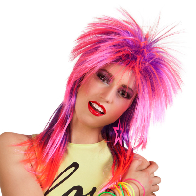 80er rockstjerne paryk pink