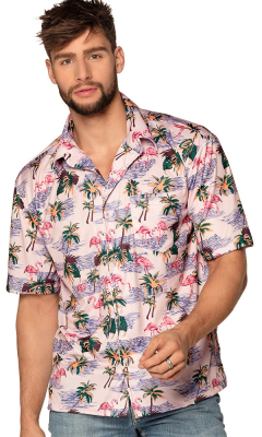 Hawaii skjorte flamingo XXL
