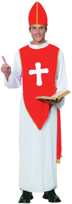 Biskop kostume, rød/hvid