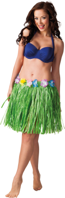 Hawaii skørt grøn, 45 cm
