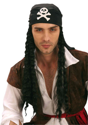 Pirat mand med bandana paryk