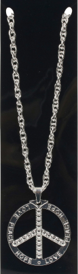 sølv halskæde med peace-tegn