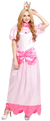 Prinsesse-kjole lyserød, M