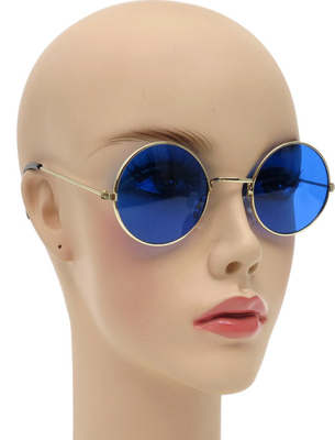 runde briller med blåt glas