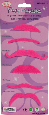 overskæg i pink 6-pak