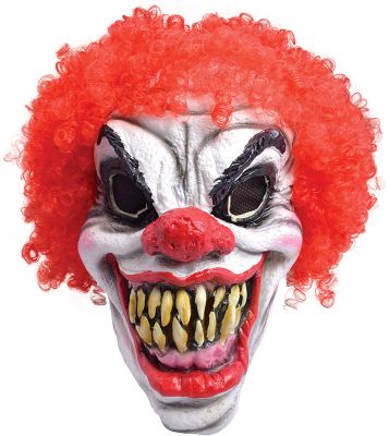 Scary clown maske rødt hår