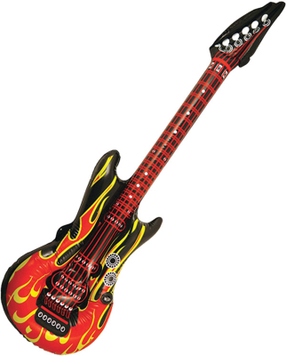 Oppustelig rock guitar flamme 106 cm