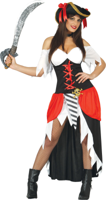 Piratkvinde kostume, lang M